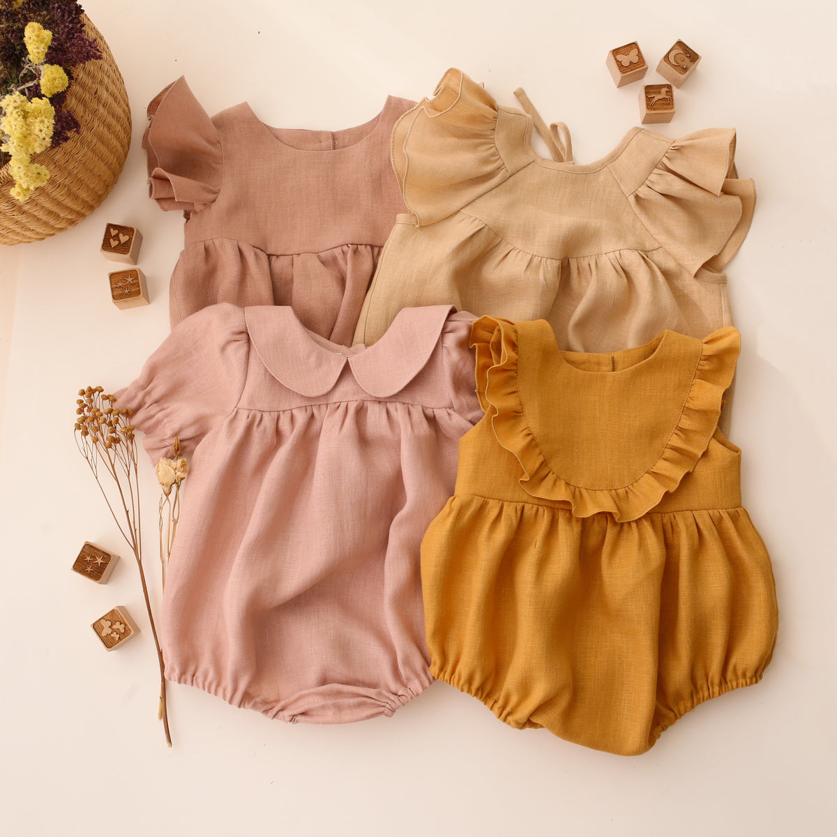 Sleeveless / Short Sleeve Bubble Playsuits – Dannie and Lilou