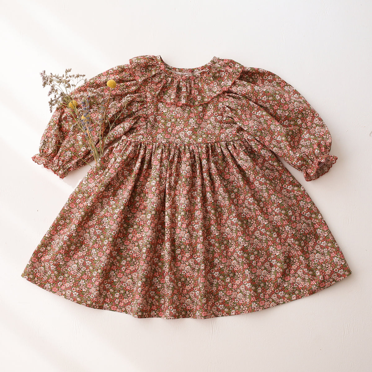 Puff Sleeve Ruffle Collar Dress in Emma Louise Liberty Print Dannie and Lilou Puff Sleeve Ruffle Collar Dress in Emma Louise Liberty Print Dannie and Lilou