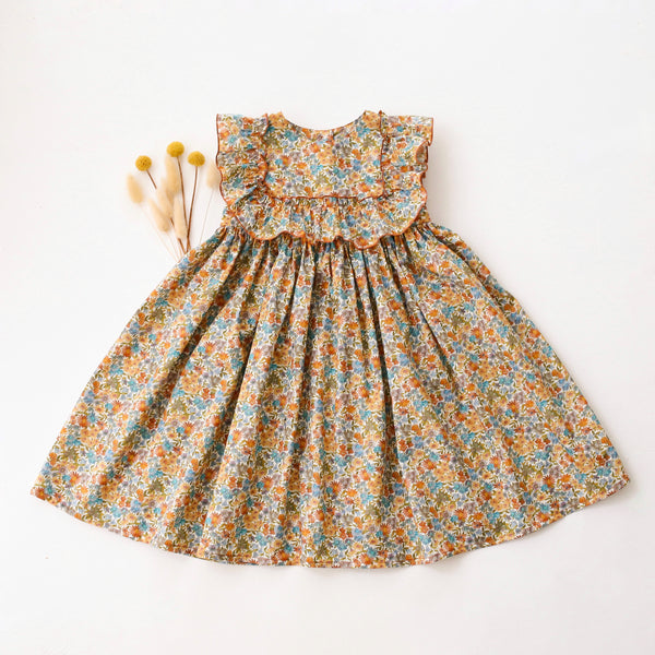 liberty smocked dress Wide Bodice Ruffle Dress in Liberty Print – Dannie and Lilou