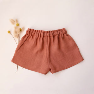 Rose Bouquet  Linen Bermuda Shorts