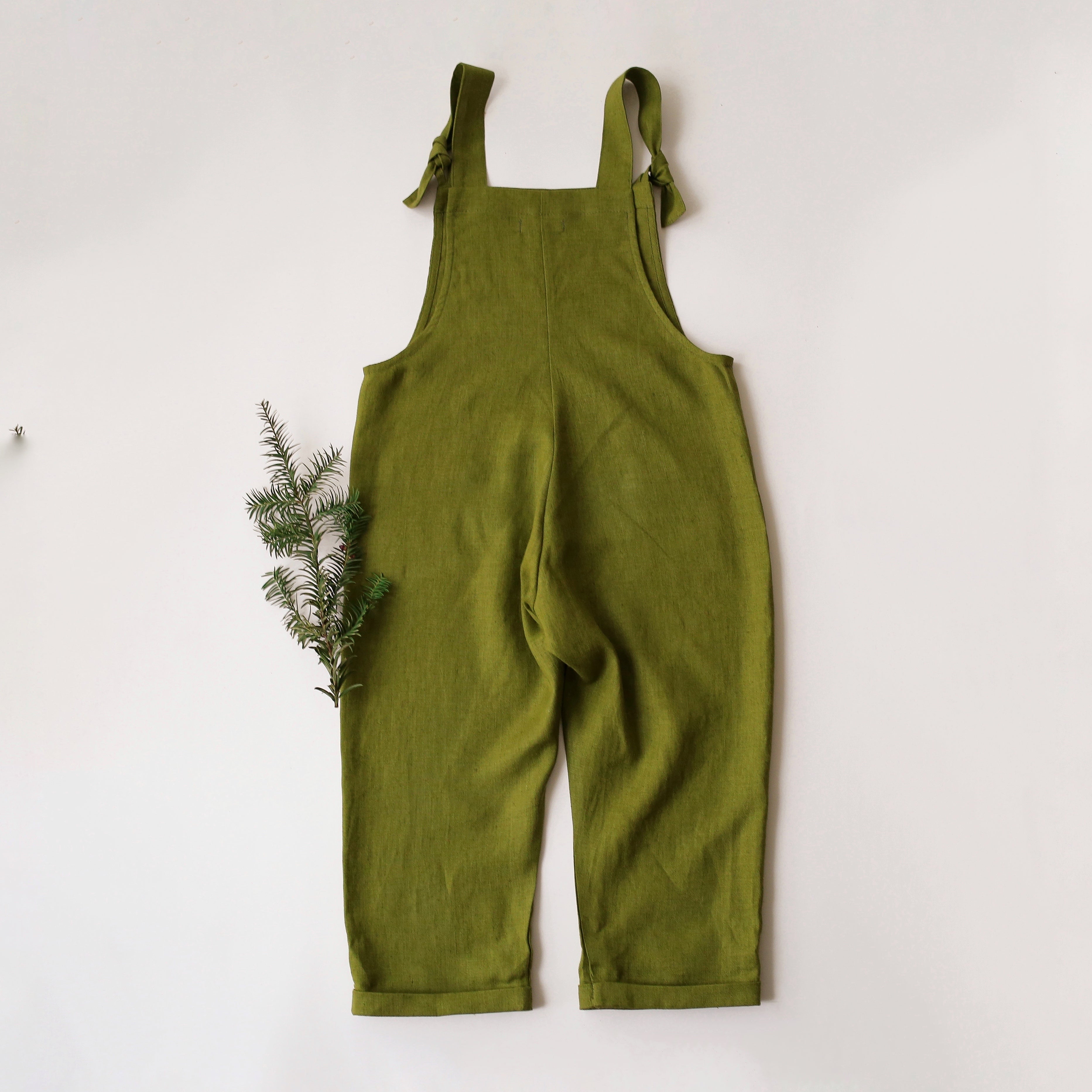 Forest Linen Dungarees