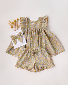 Ruffled Babydoll Bodice Top in Betsy Ann Liberty Print