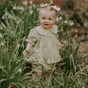 Green Gingham Linen Frills Bloomers