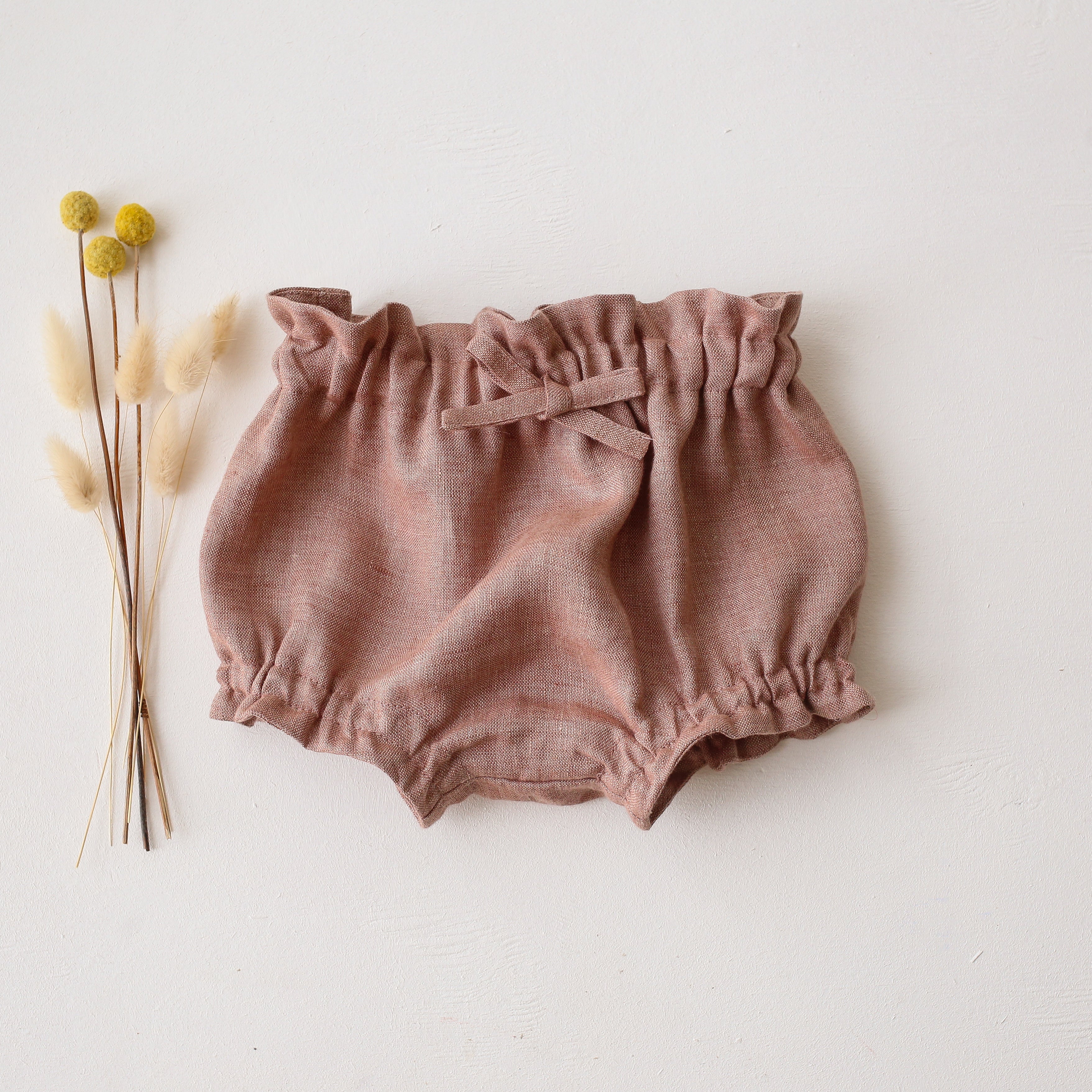 Rose Smoke Linen Frills Bloomers