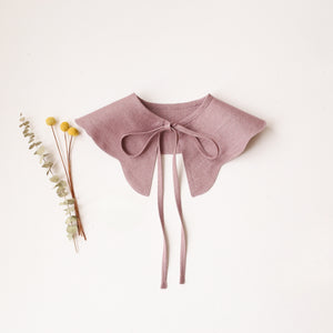 Pale Lilac Linen Detachable Scalloped Collar
