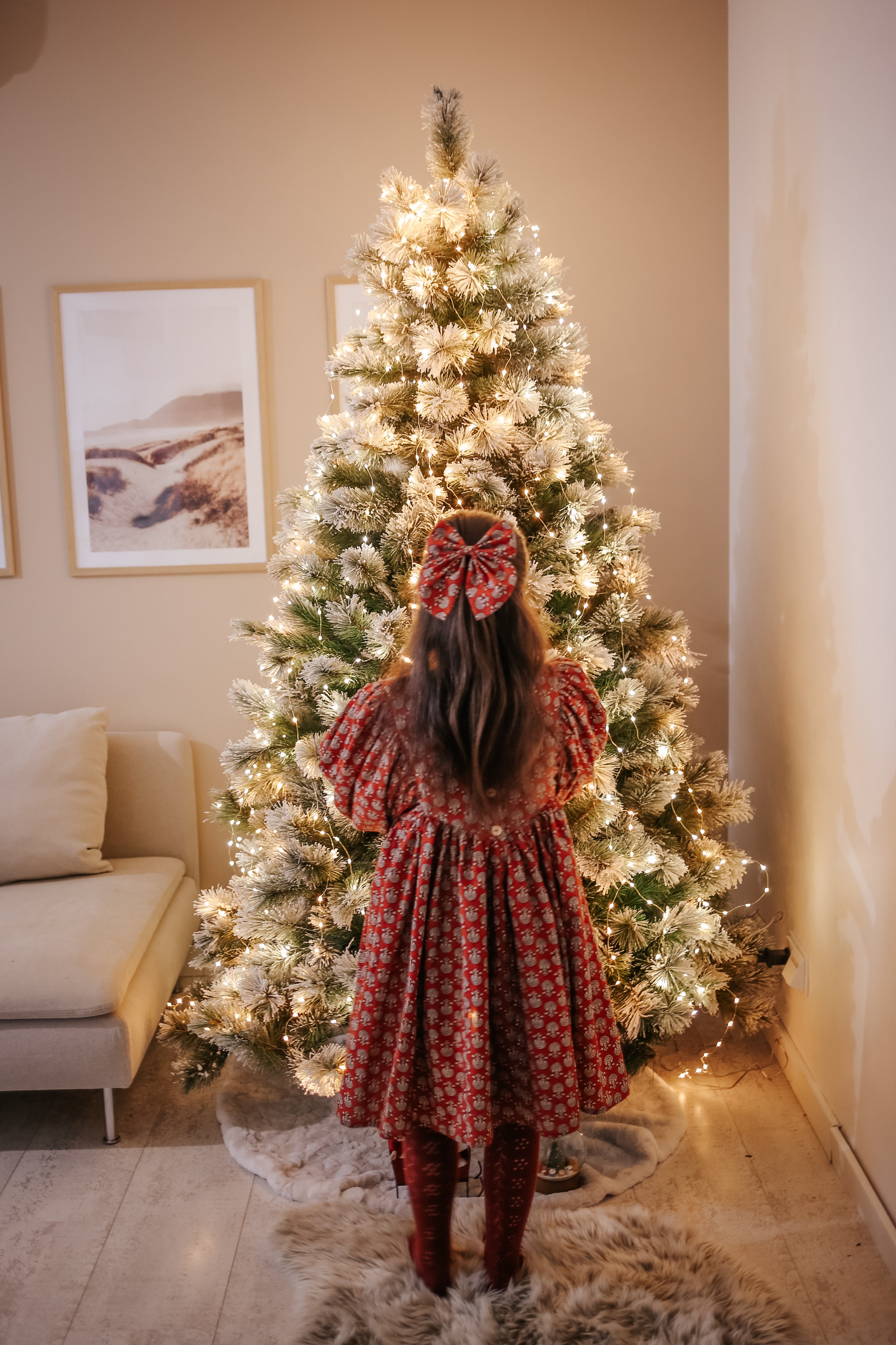Bella Hair Bow in Festive Florals