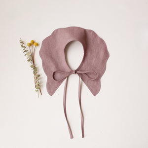 Pale Lilac Linen Detachable Scalloped Collar