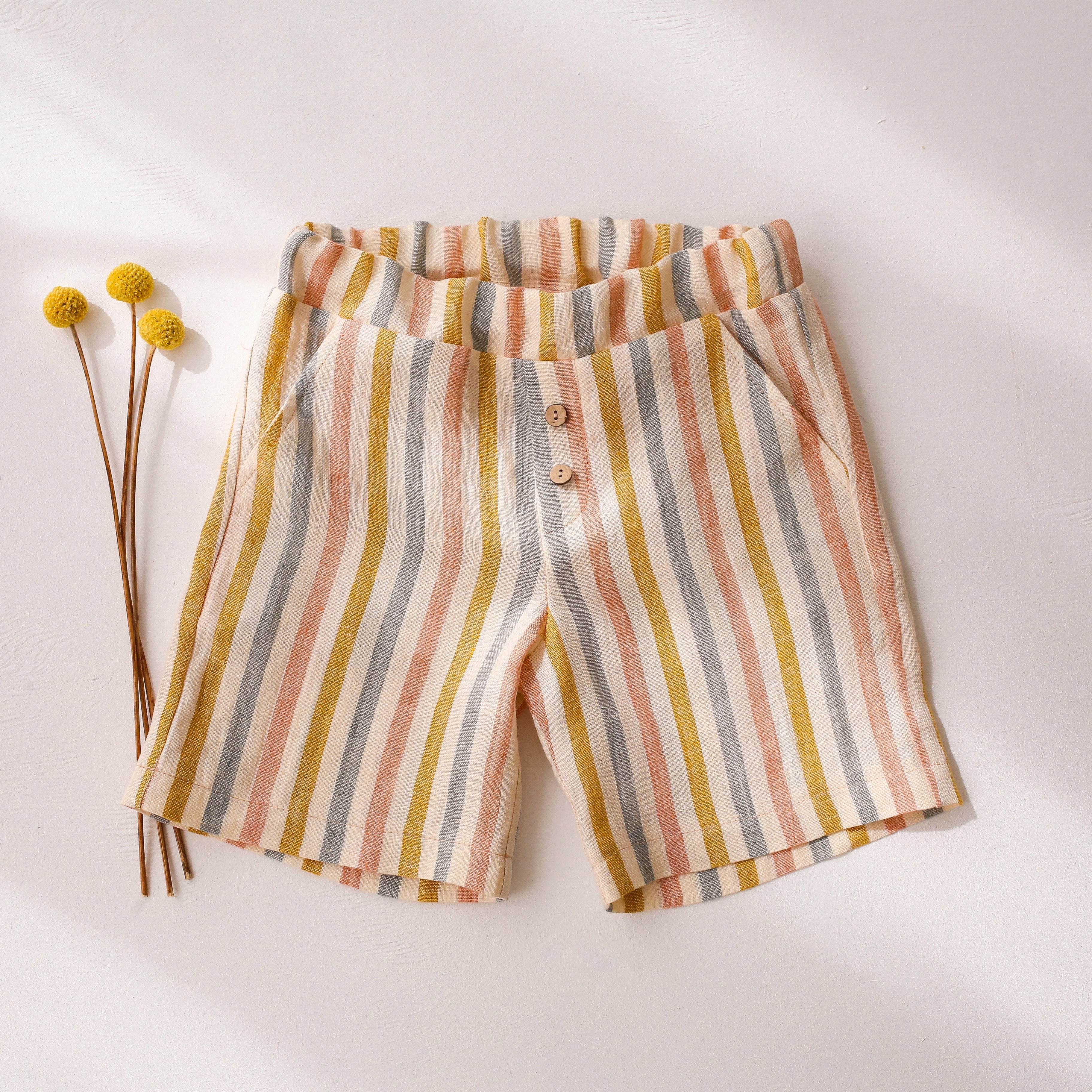 Rainbow Linen Relaxed Fit Shorts