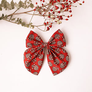 Bella Hair Bow in Festive Florals