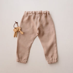 Beige Linen Harem Pants