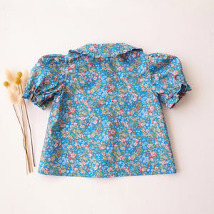 Hedgerow Ramble Short Sleeve Frilled Collar Button Front Blouse