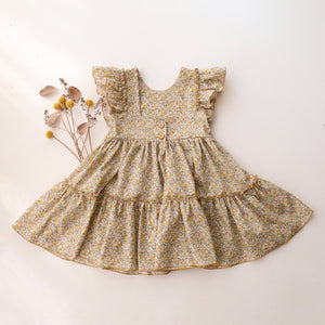 Ruffled Front Tiered Dress in Betsy Ann Liberty Print