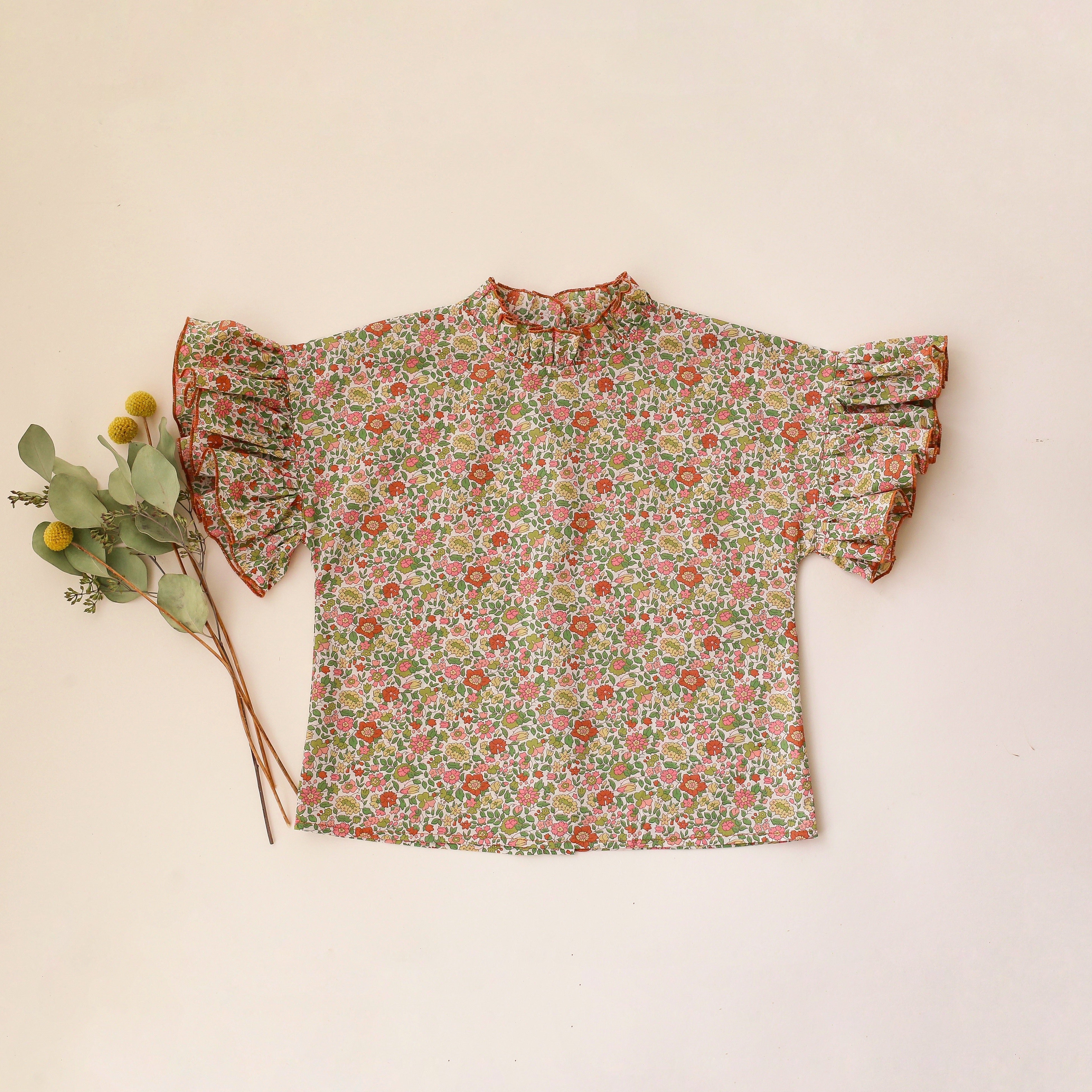 Ruffle Sleeve Frills Top in Theresa Liberty Print