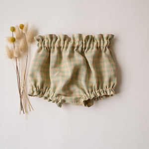 Green Gingham Linen Frills Bloomers