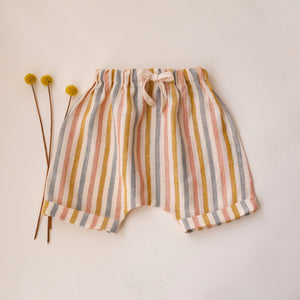 Rainbow Linen Harem Shorts