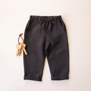 12-18 months - Black Linen Vintage Pants