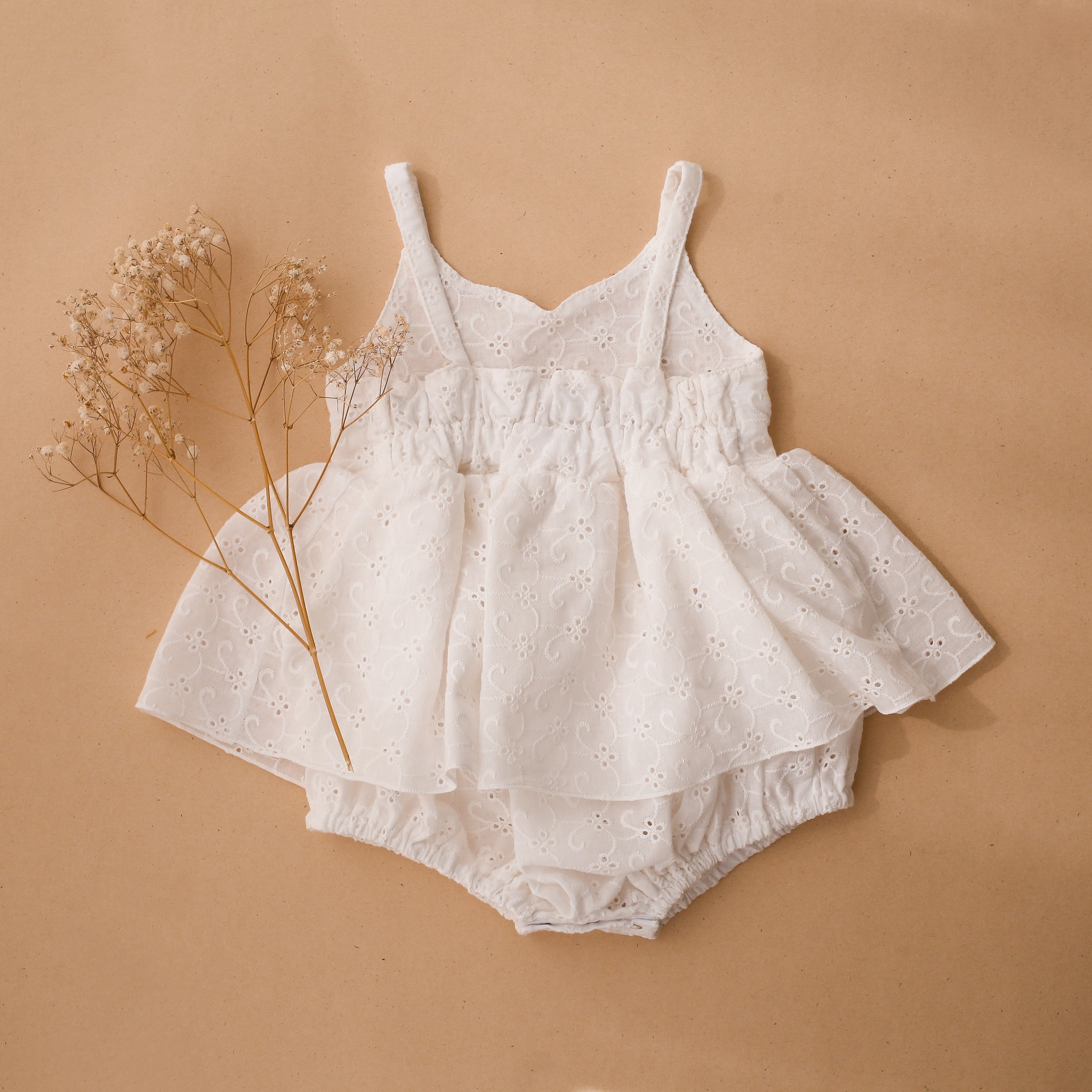 Lilia Broderie Anglaise Sweetheart Bubble Playsuit with Skirt