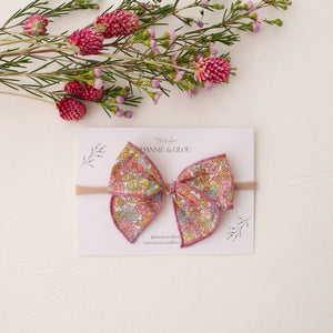 Mini Whimsy Hair Bow in Nell Annie & May Liberty Print