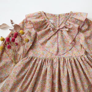 Long Sleeve Flounce Collar Dress in Nell Annie & May Liberty Print