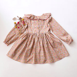 Long Sleeve Flounce Collar Dress in Nell Annie & May Liberty Print