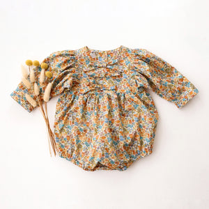 Puff Sleeve Bow Bubble Playsuit in Sandra Liberty Print