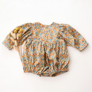 Puff Sleeve Bow Bubble Playsuit in Sandra Liberty Print