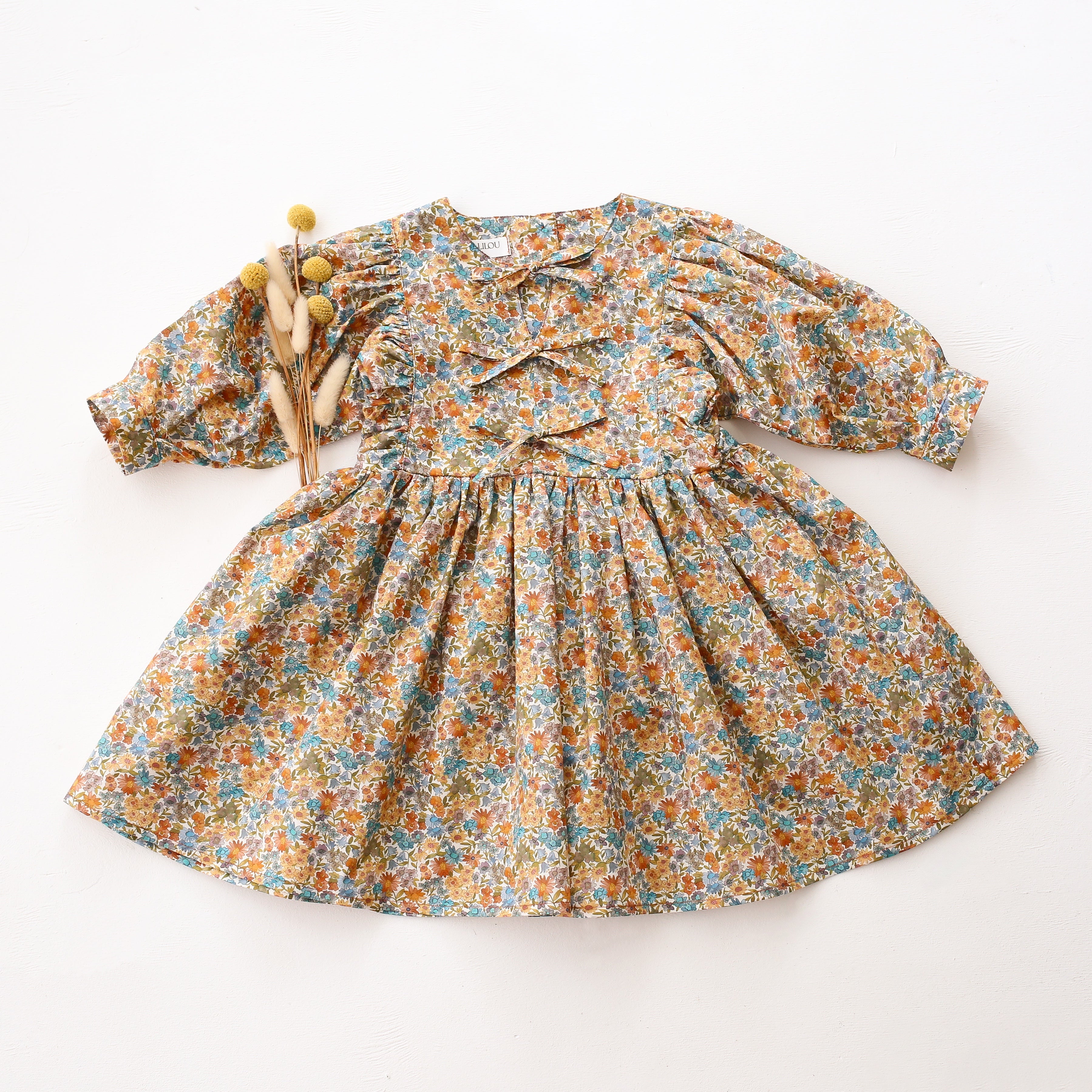 Puff Sleeve Bow Dress in Sandra Liberty Print
