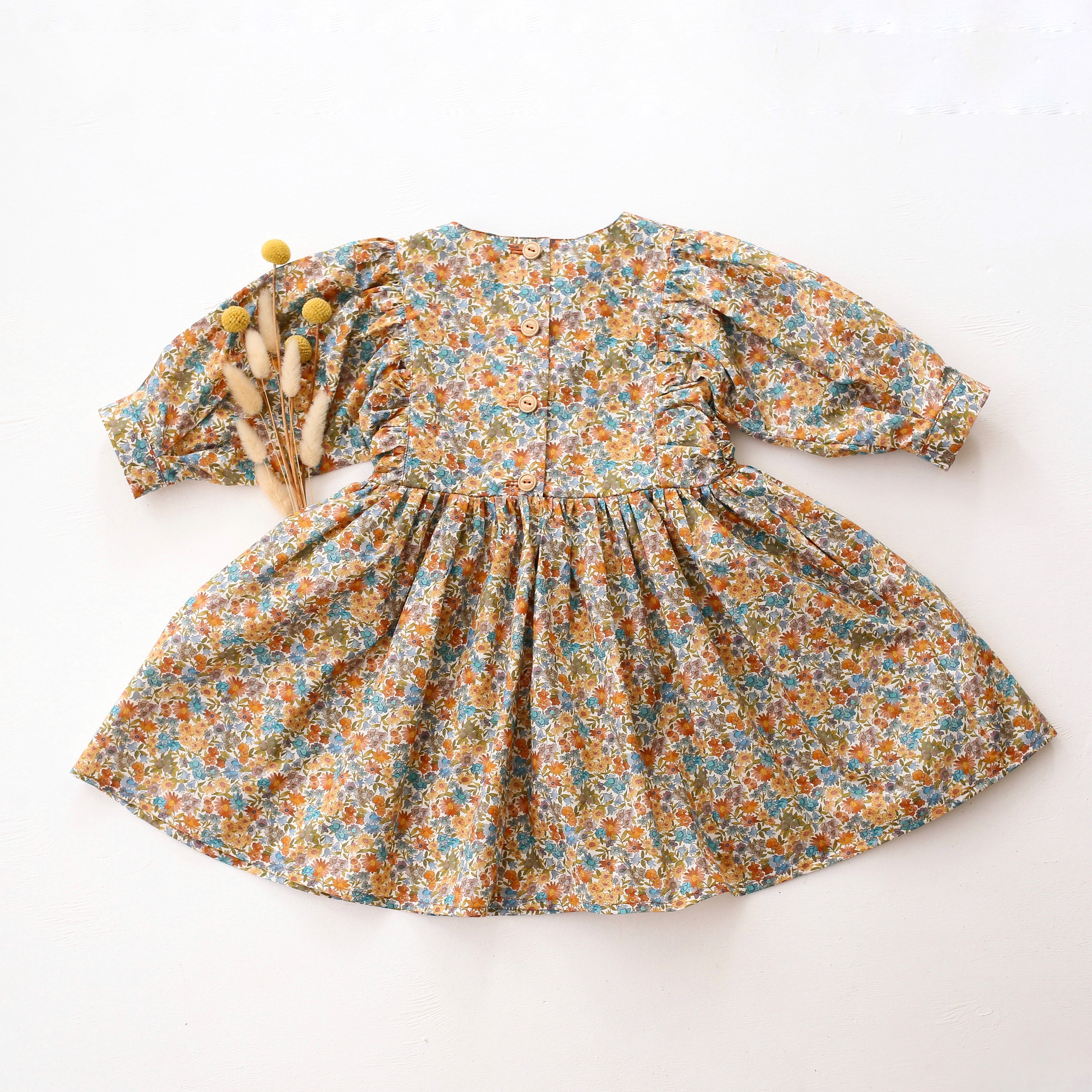Puff Sleeve Bow Dress in Sandra Liberty Print