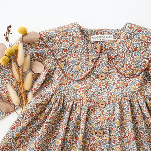 Long Sleeve Frilled Collar Dress in Ava Liberty Print
