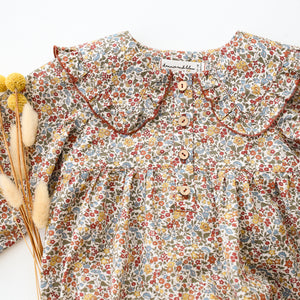 Long Sleeve Frilled Collar Bubble Playsuit in Ava Liberty Print