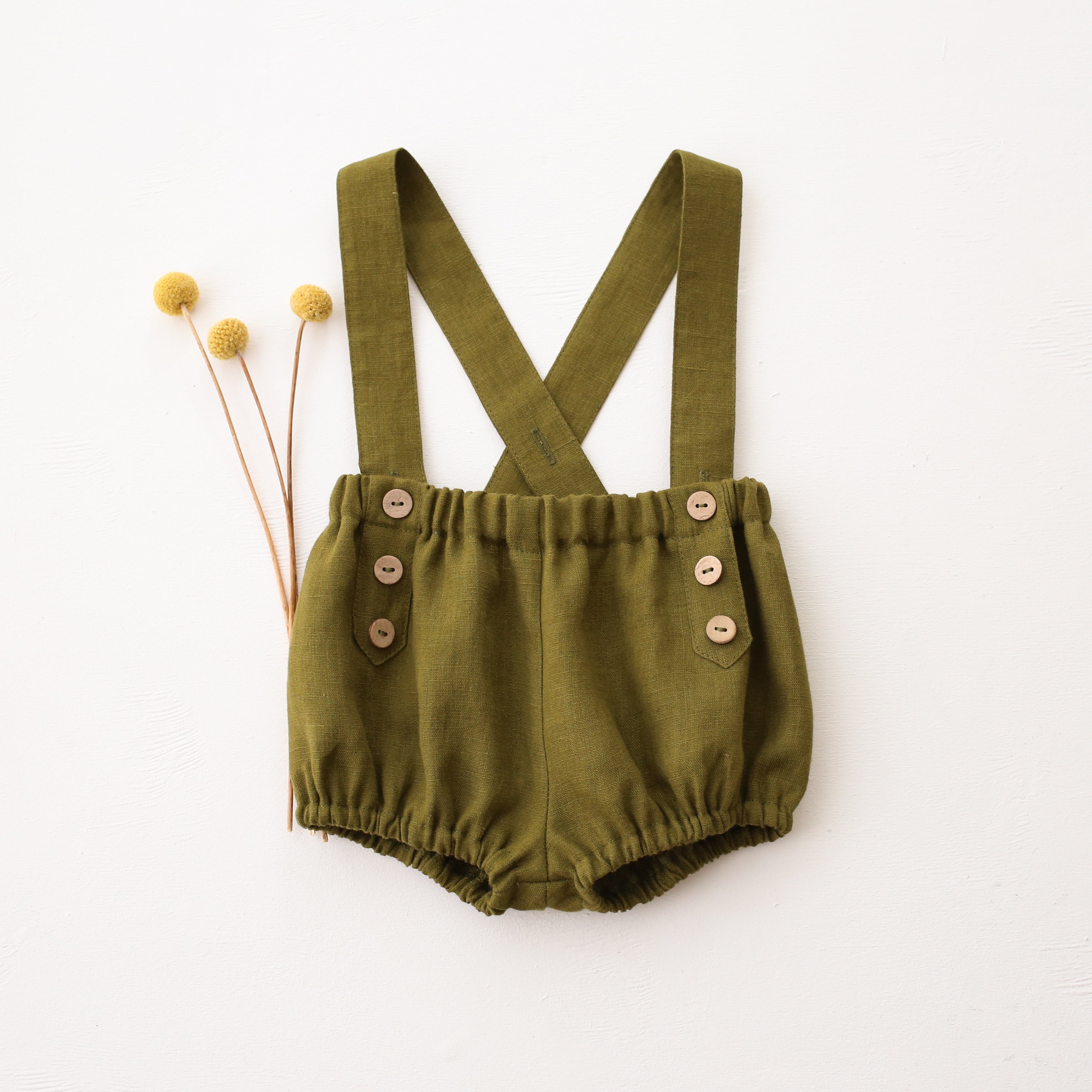 Pine Linen Bloomers with Removable Straps