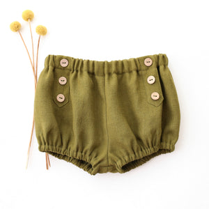 Pine Linen Bloomers with Removable Straps