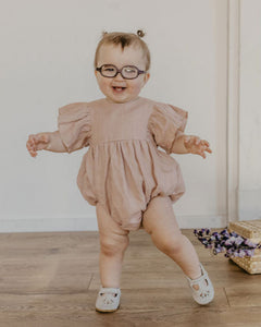 White Linen Ruffle Sleeve Bubble Playsuit