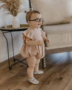 White Linen Ruffle Sleeve Bubble Playsuit