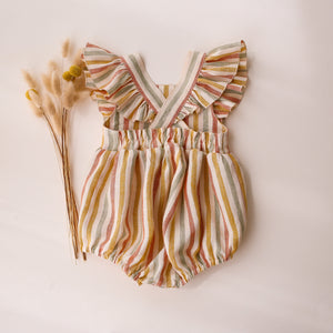 Rainbow Linen Vintage Bubble Playsuit