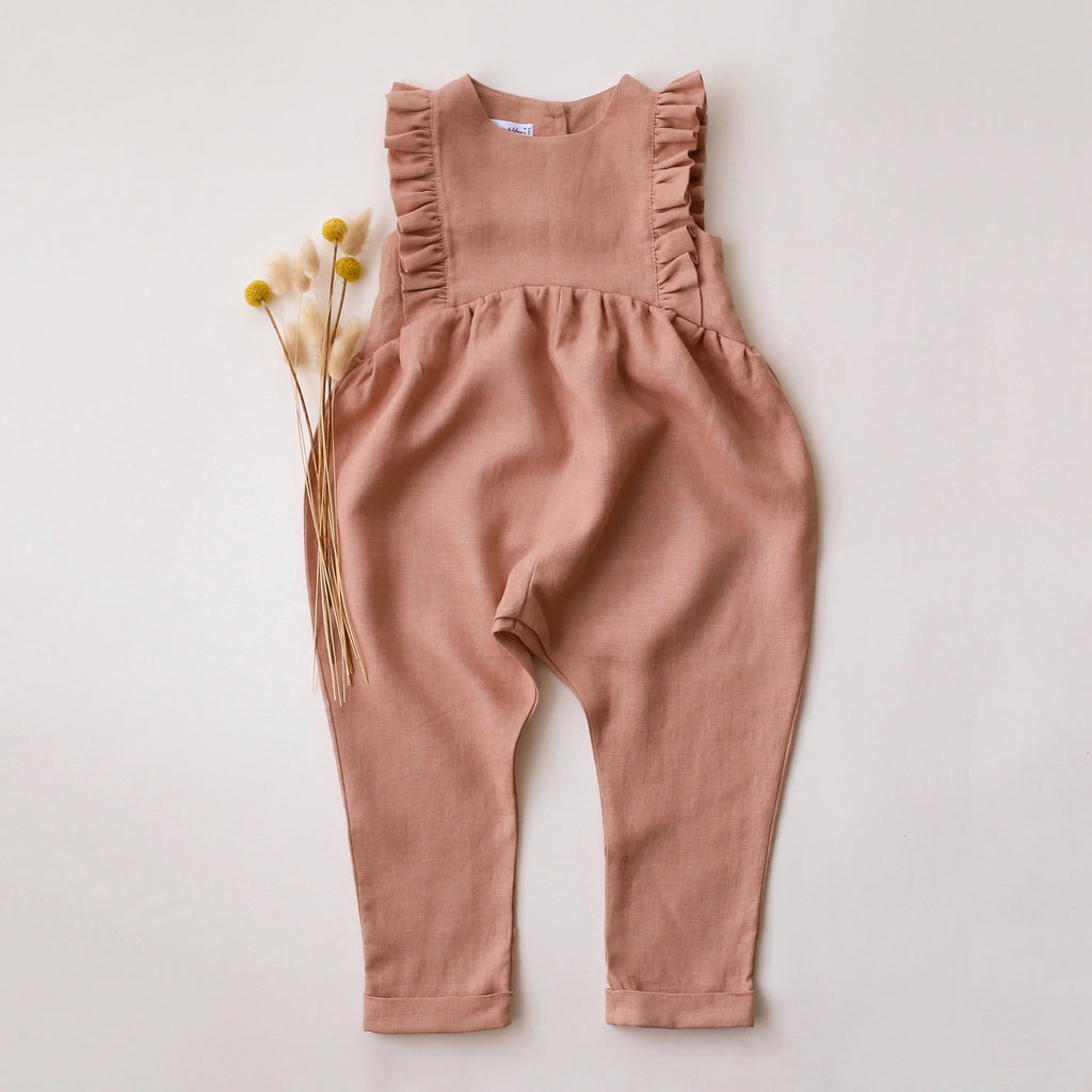 Mustard Linen Dungarees – Dannie and Lilou