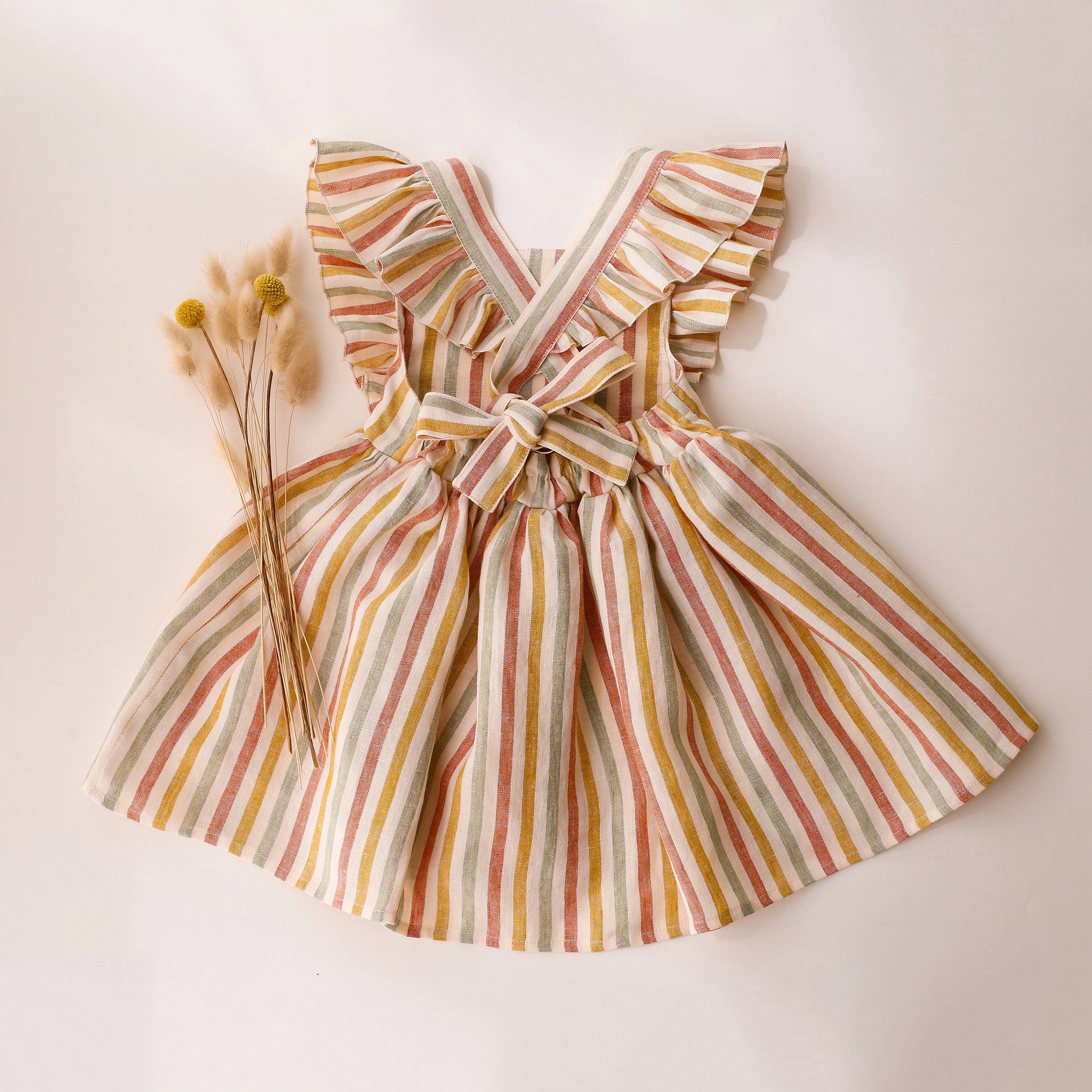 Rainbow Linen Vintage Dress
