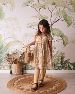 Penstemon Road Tiered Dress with Puff Sleeve
