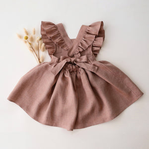 Rose Smoke Linen Vintage Dress