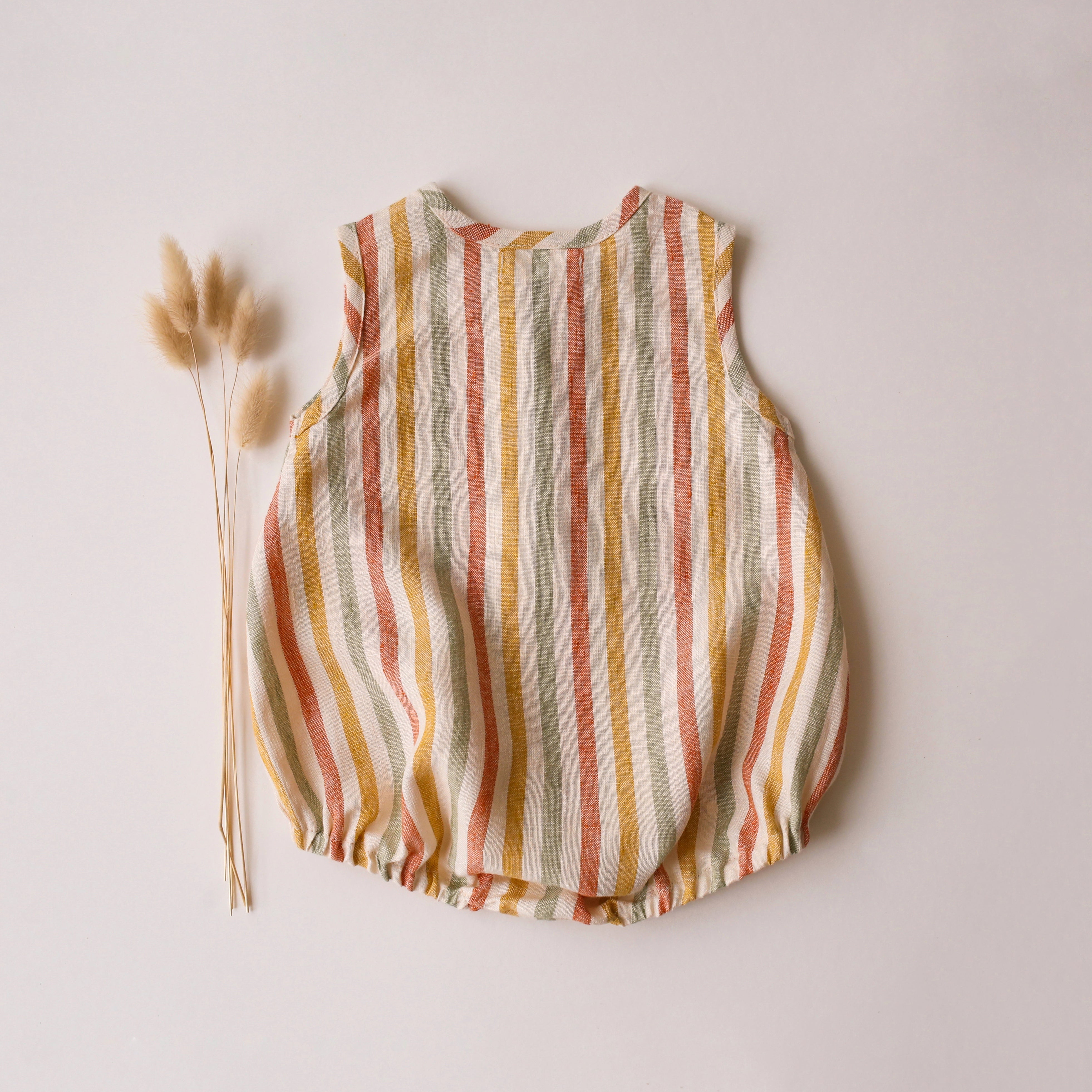 Rainbow Linen Tank Bubble Onesie
