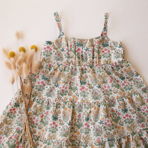 Colombe Study Tiered Dress with Gathered Bodice