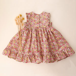 Penstemon Road Pinafore Dress with Ruffled Hem