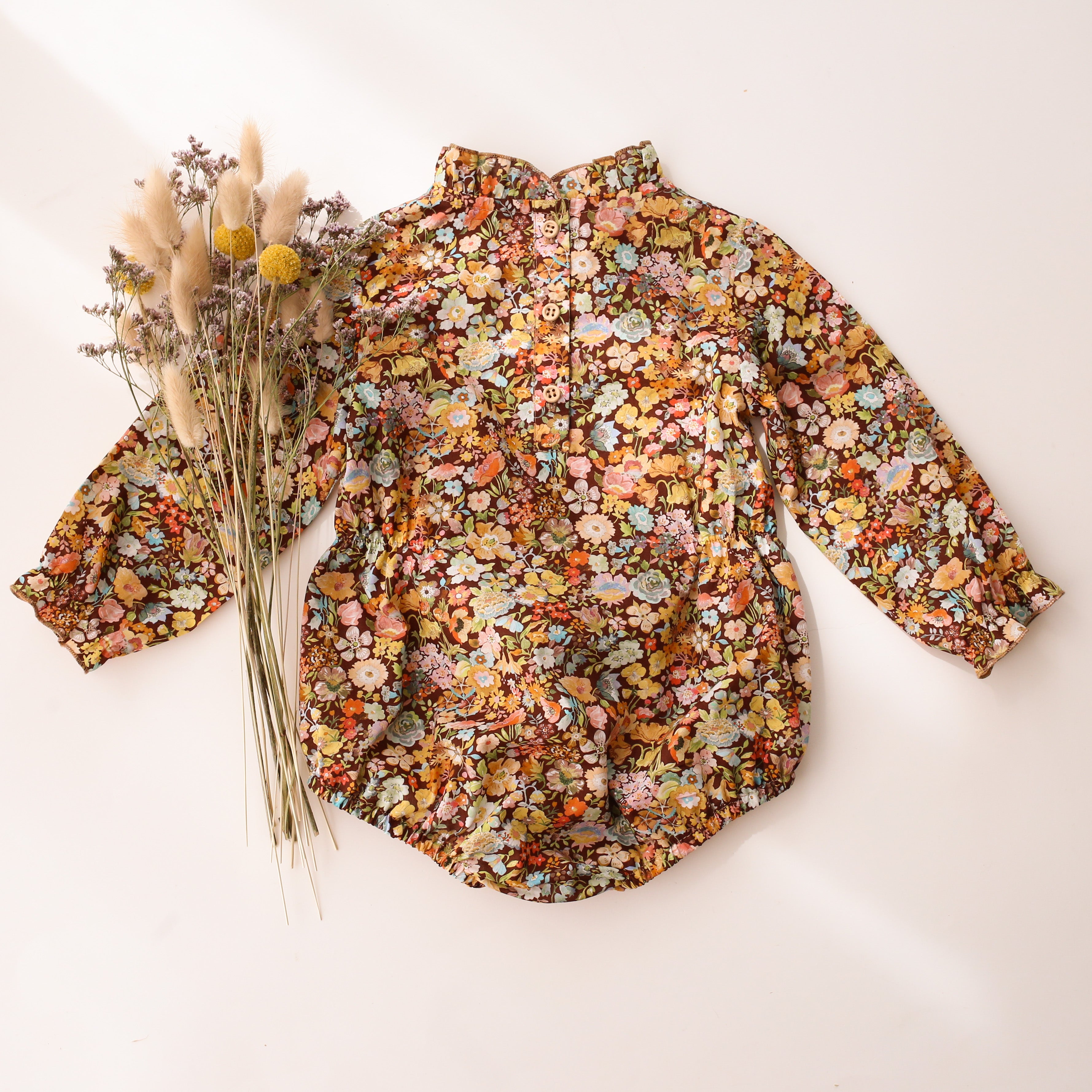 Classic Meadow Long Sleeve Frills Bubble Onesie