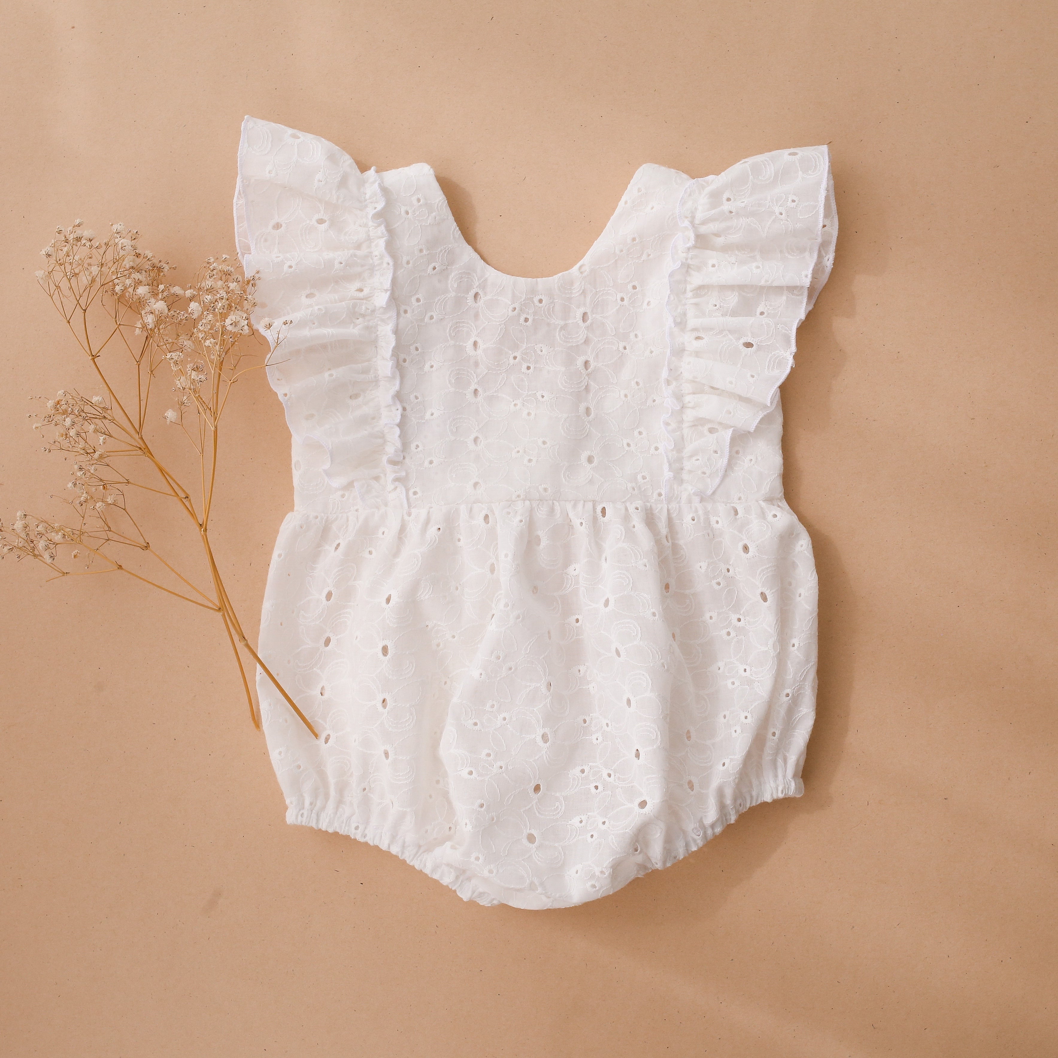 Daisy Broderie Anglaise Ruffled Front Bubble Playsuit