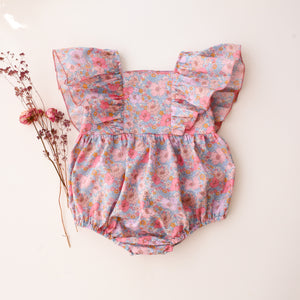 Bubble Playsuit with Large Flutters in Meadow Song