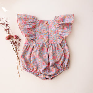 Bubble Playsuit with Large Flutters in Meadow Song