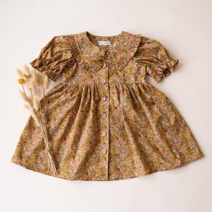 Short Sleeve Frilled Collar Dress in Eden’s Awakening Liberty Print