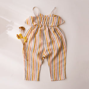 Rainbow Linen Summer Flounce Romper