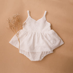 Lilia Broderie Anglaise Sweetheart Bubble Playsuit