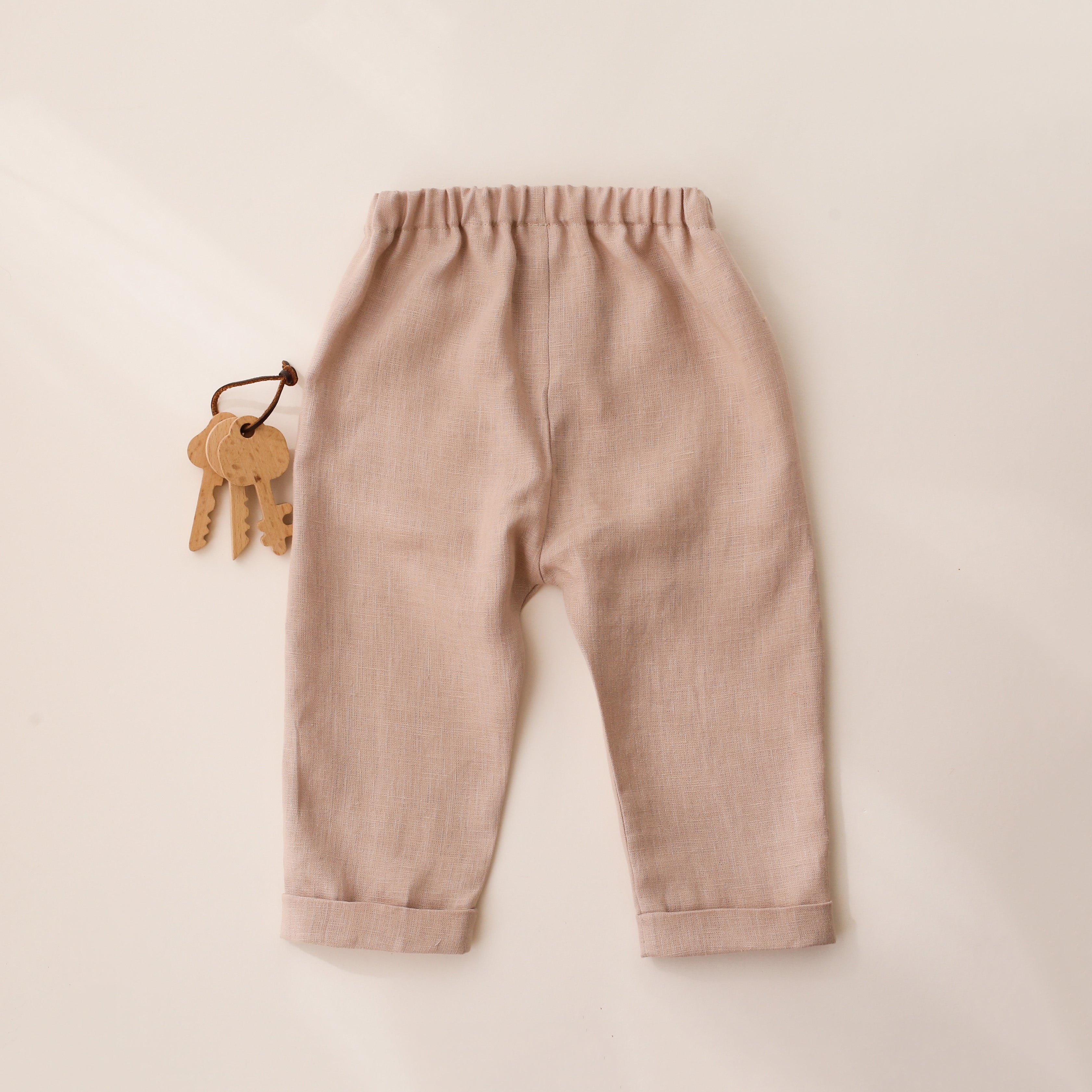 Beige Linen Vintage Pants